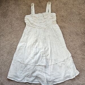 Abercrombie and Fitch White Pintuck Pleated Bust Adjustable Straps Minidress ST